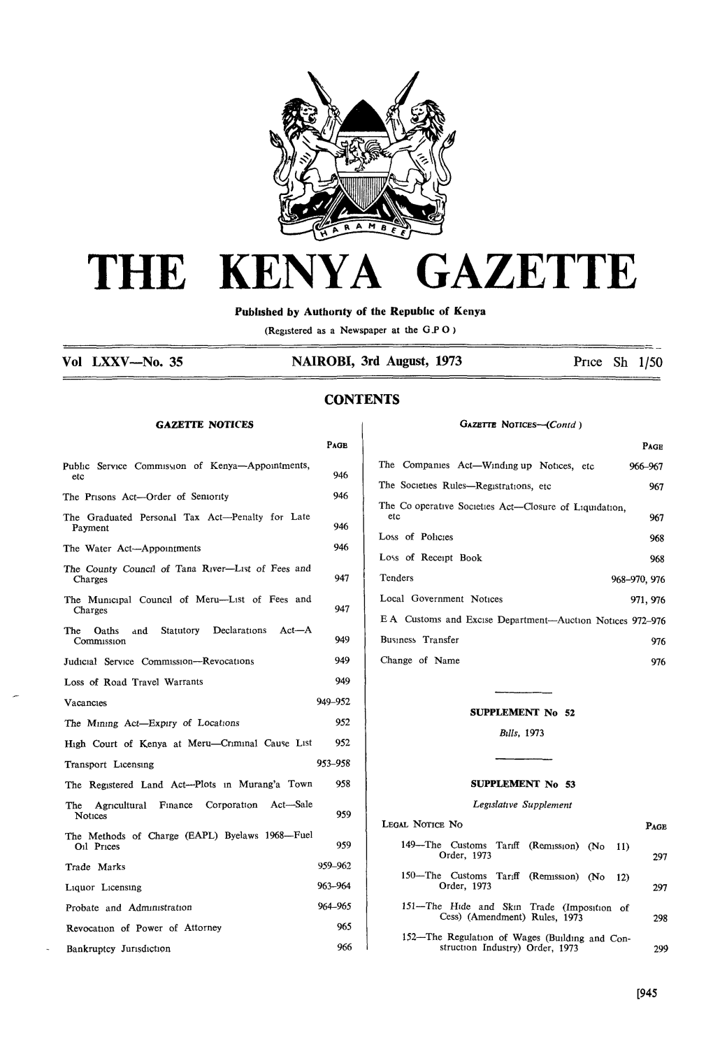 The Kenya Gazette