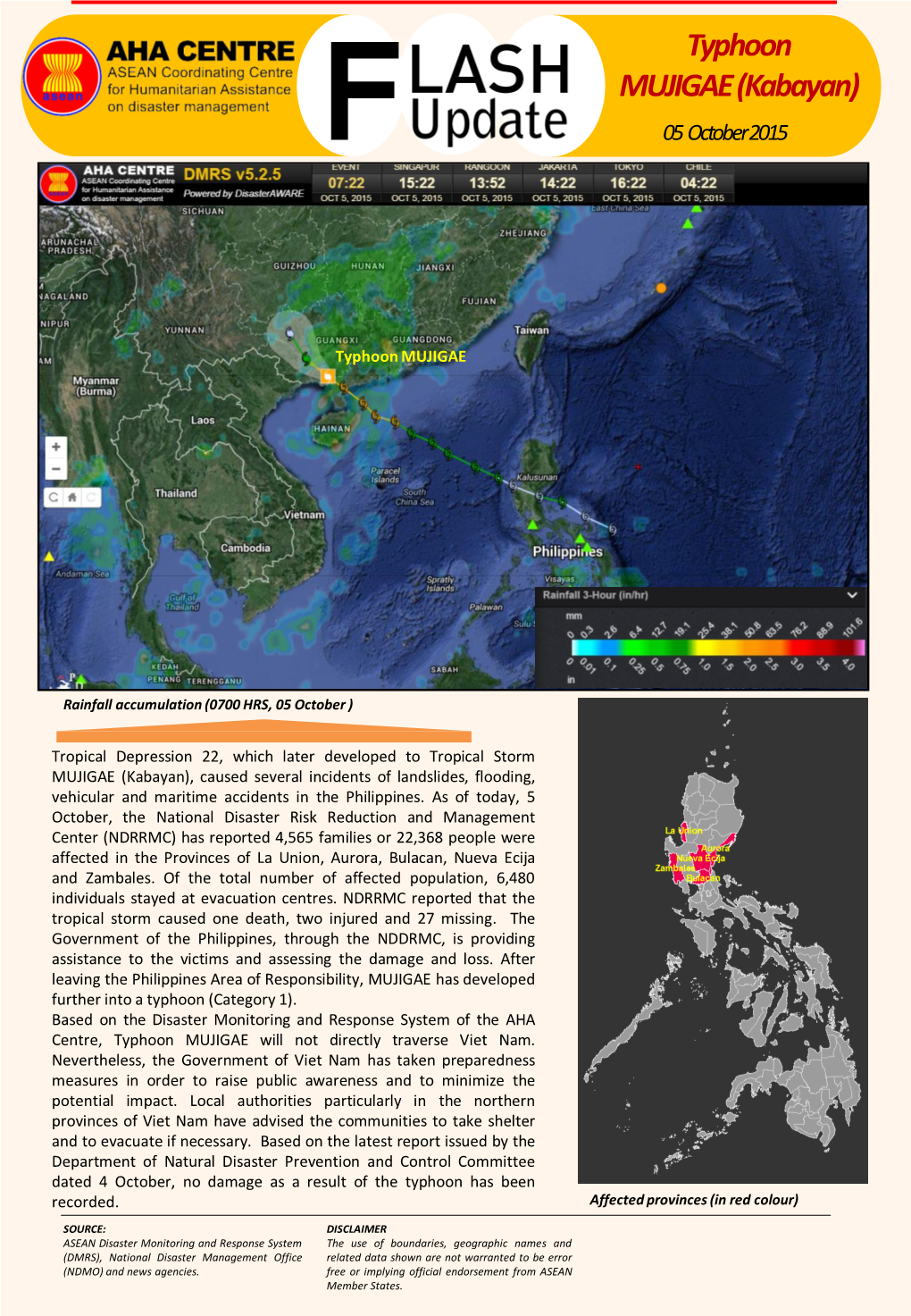 Typhoon MUJIGAE (Kabayan)