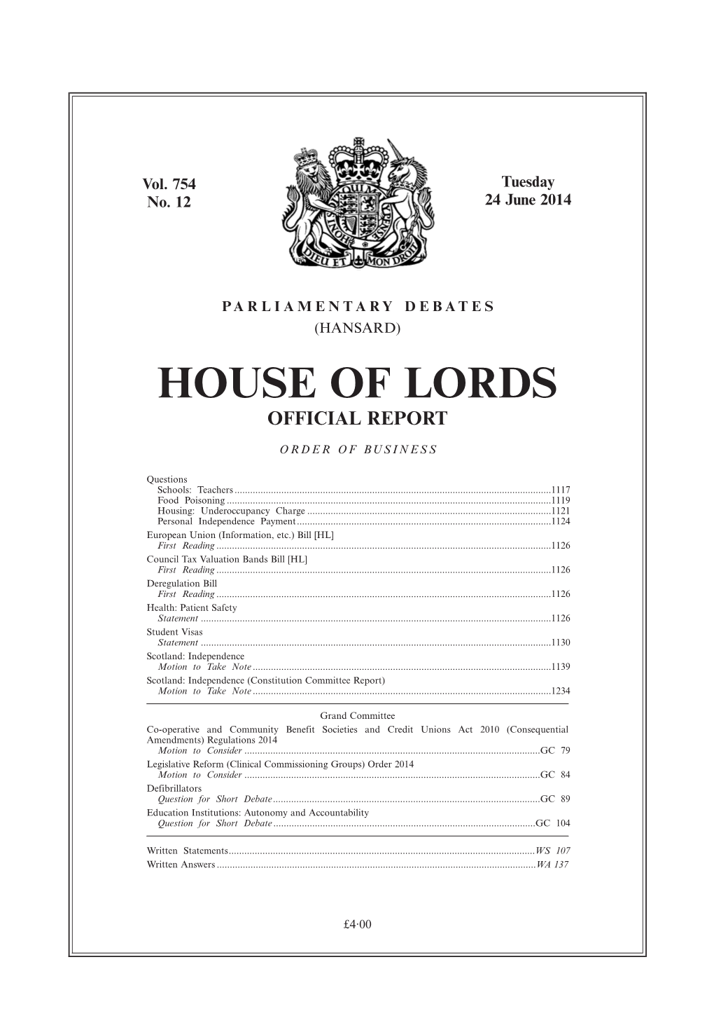 House of Lords Official Report