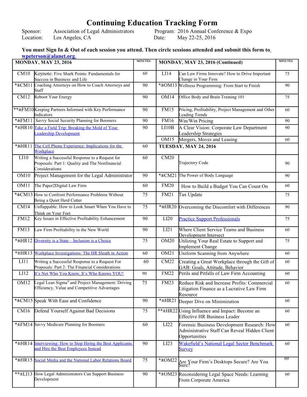 Clms Should Keep for Their Own Records. Do Not Submit to ALA