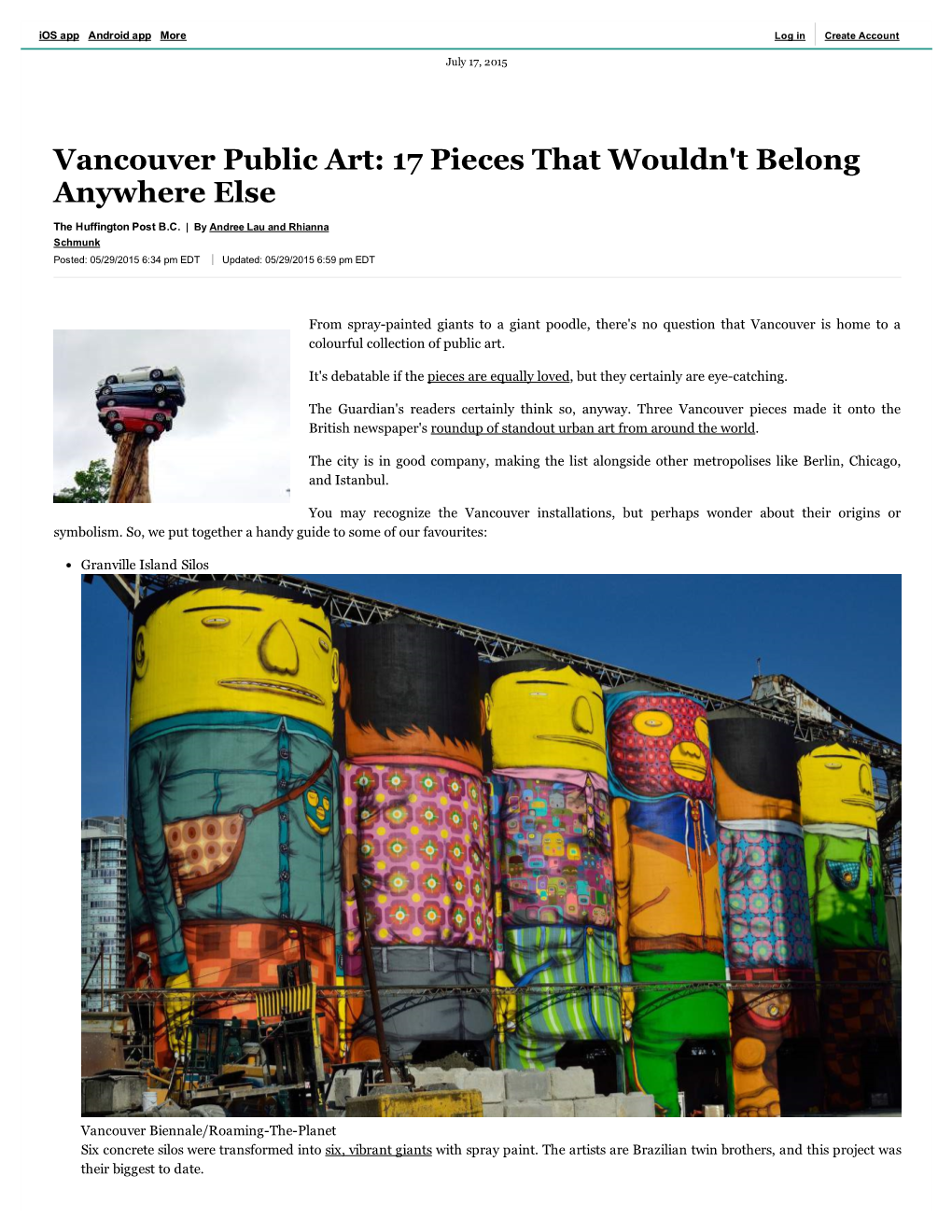 Vancouver Public Art: 17 Pieces That Wouldn't Belong Anywhere Else