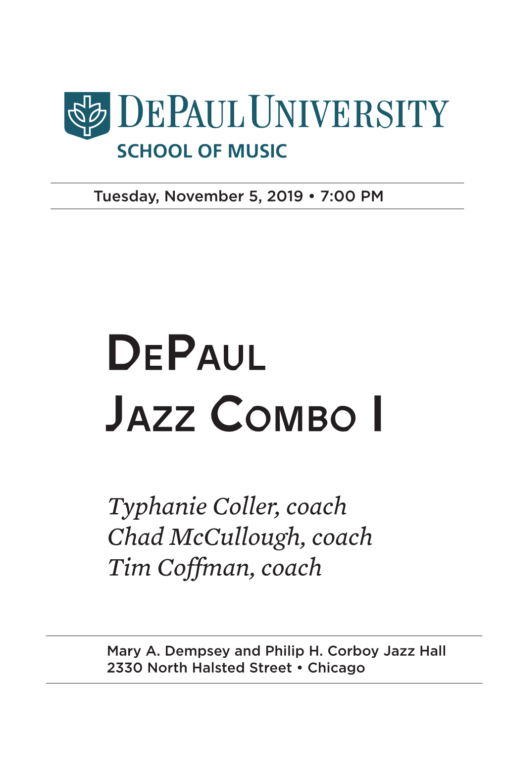 Depaul Jazz Combo I