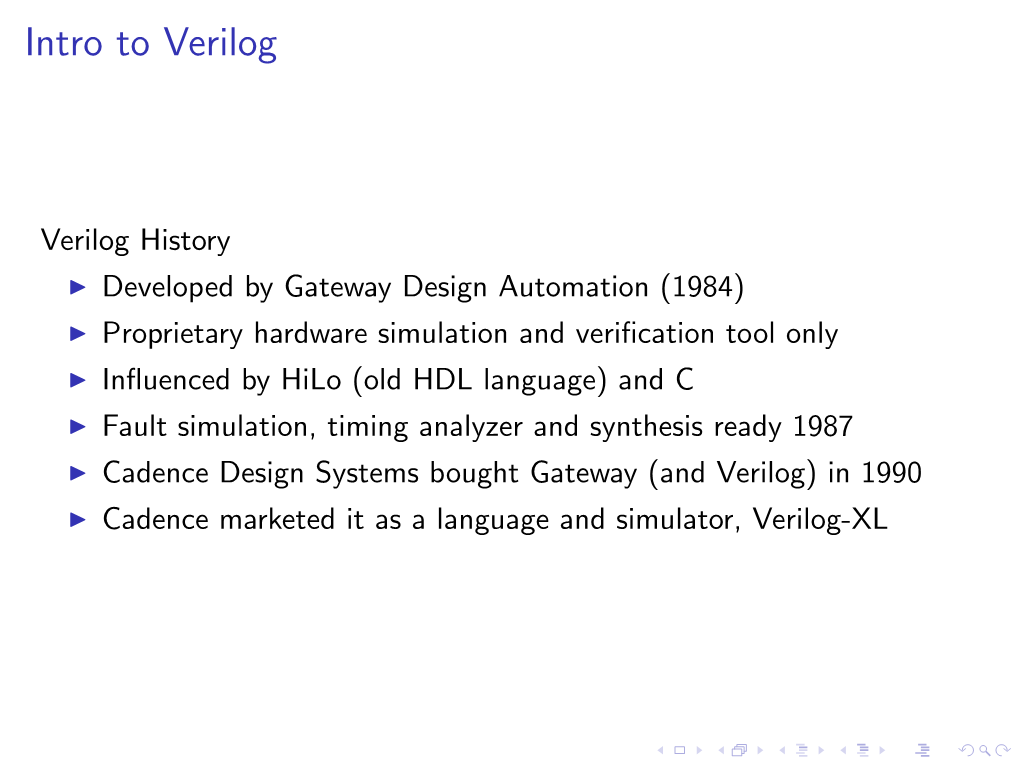 Intro to Verilog