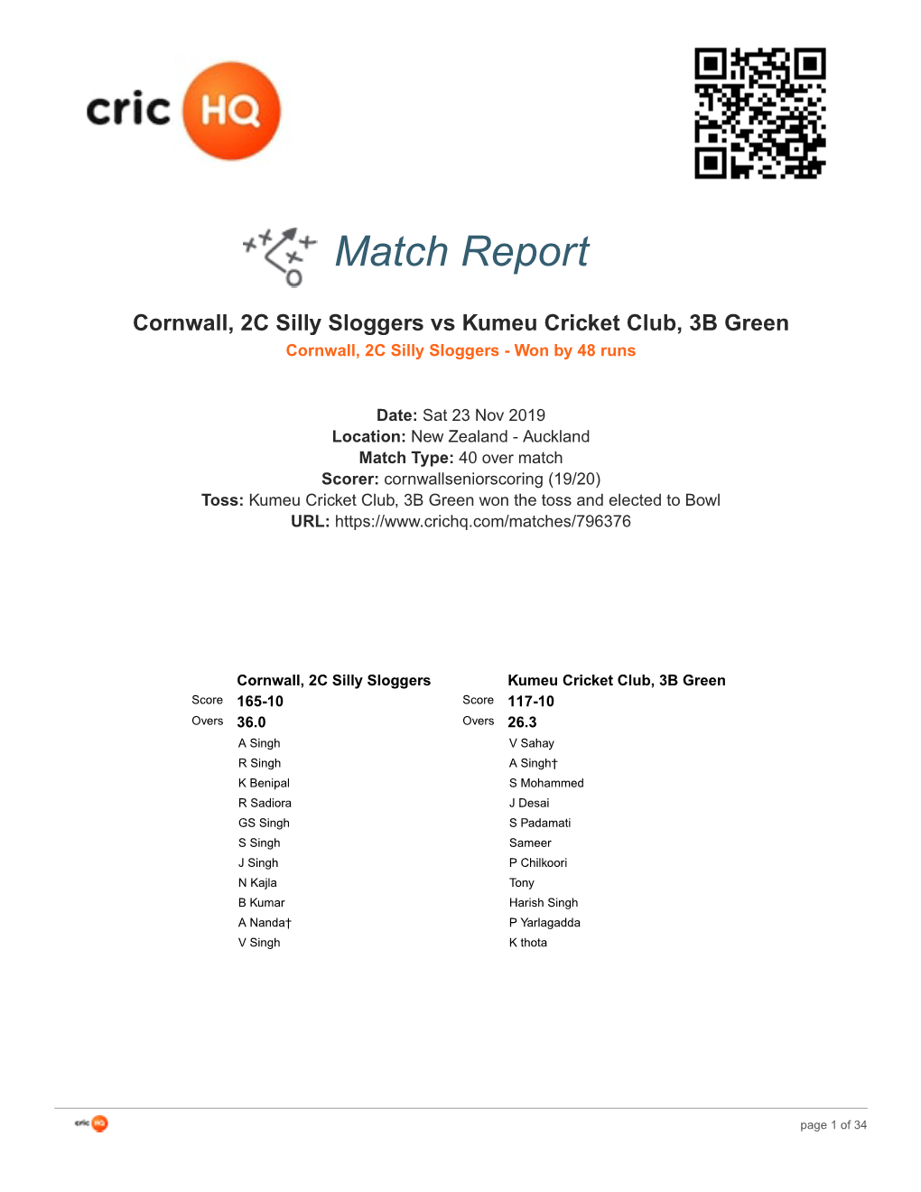 Match Report