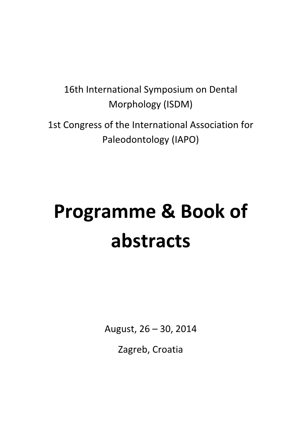 Programme & Book of Abstracts