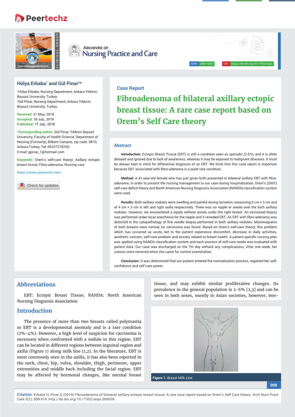 Fibroadenoma of Bilateral Axillary Ectopic Breast Tissue: a Rare Case Report Based on Orem’S Self Care Theory