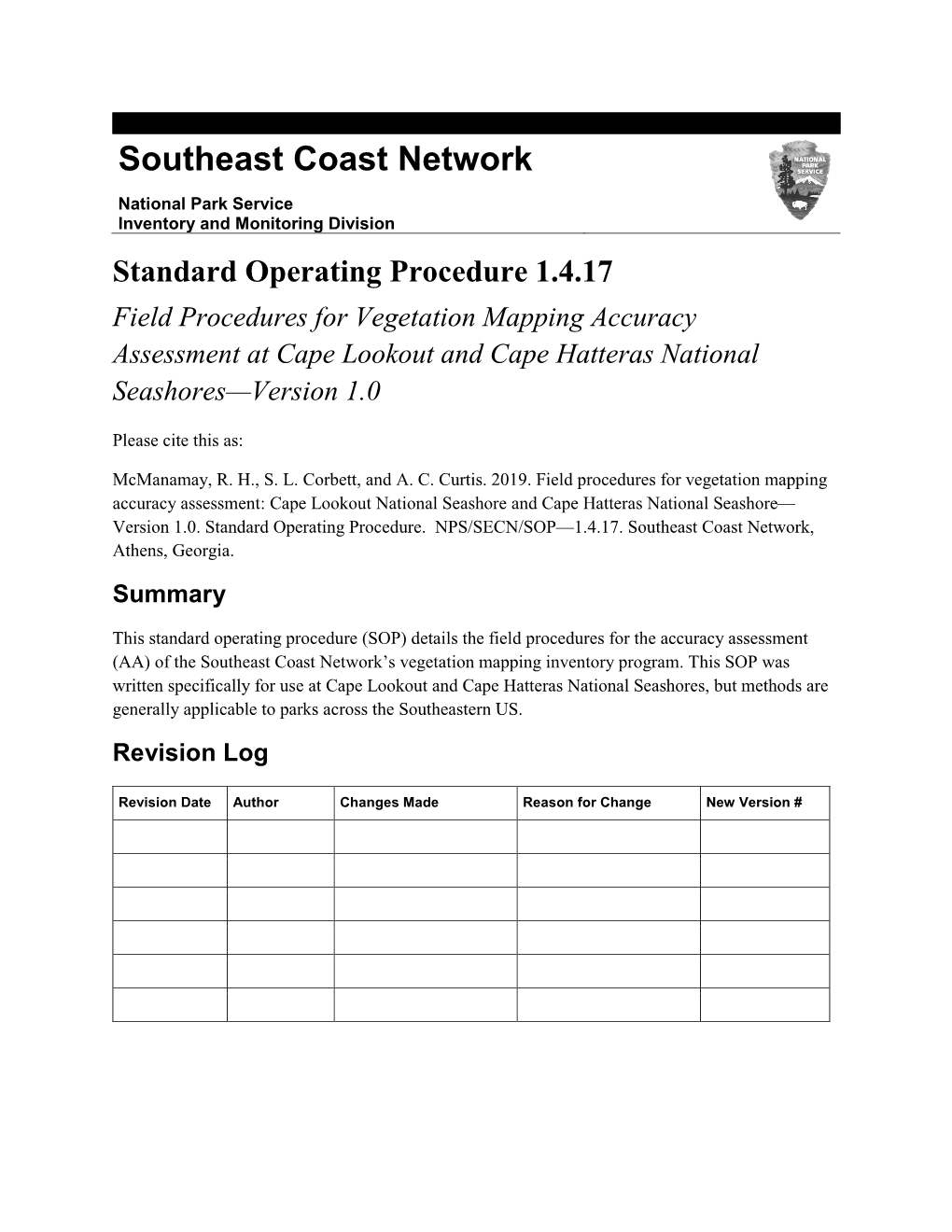 Field Procedures for Vegetation Mapping Accuracy Assessment at Cape Lookout and Cape Hatteras National Seashores—Version 1.0