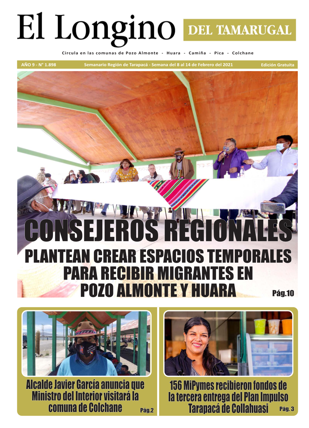 PLANTEAN CREAR ESPACIOS TEMPORALES PARA RECIBIR MIGRANTES EN POZO ALMONTE Y HUARA Pág.10