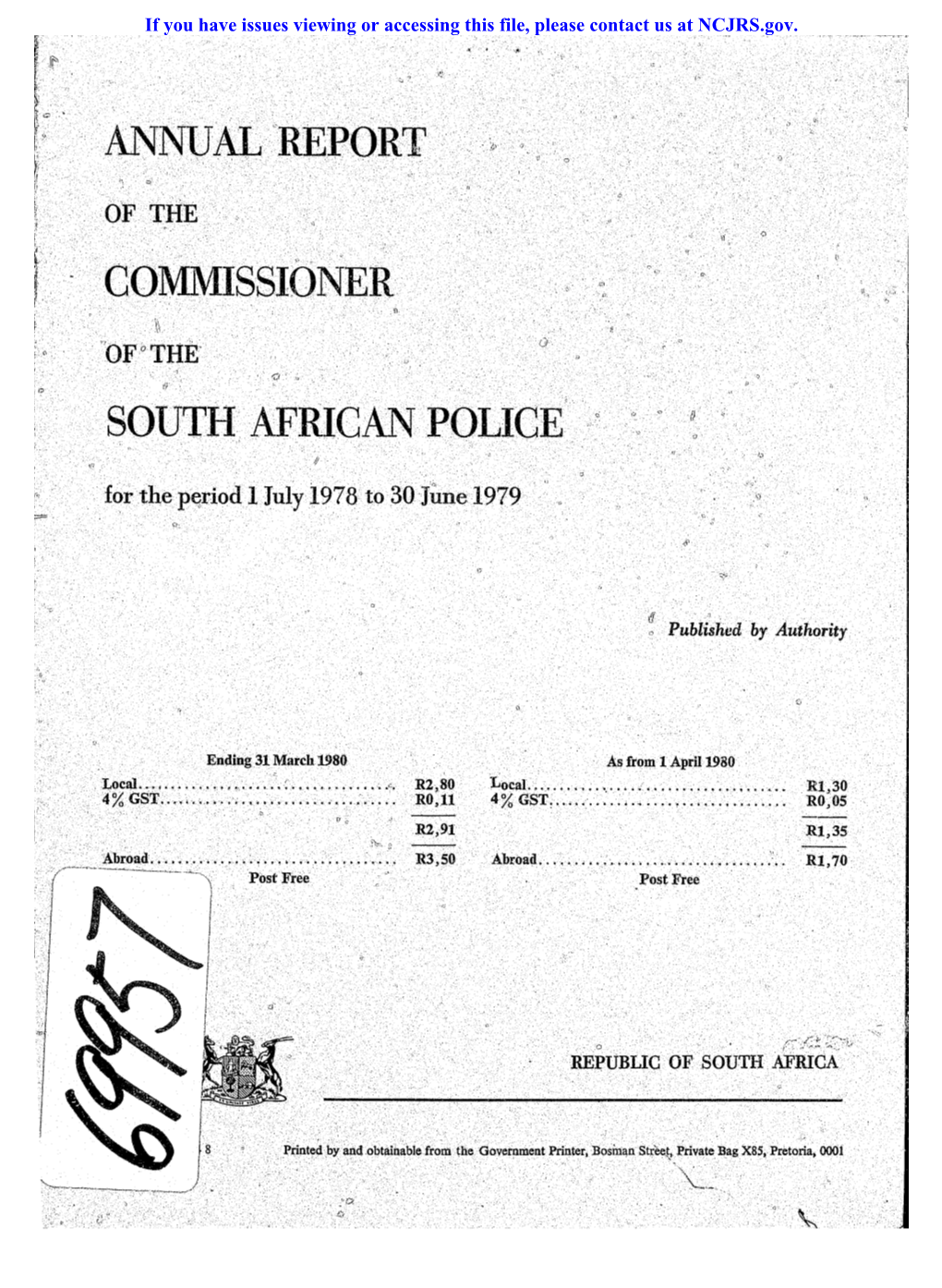 Commissioner' . South African Police