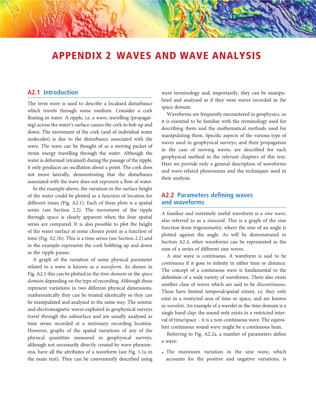 Appendix 2 Waves and Wave Analysis