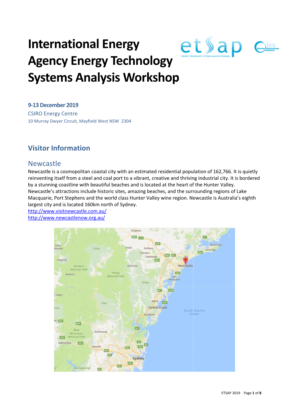 International Energy Agency Energy Technology Systems Analysis Workshop