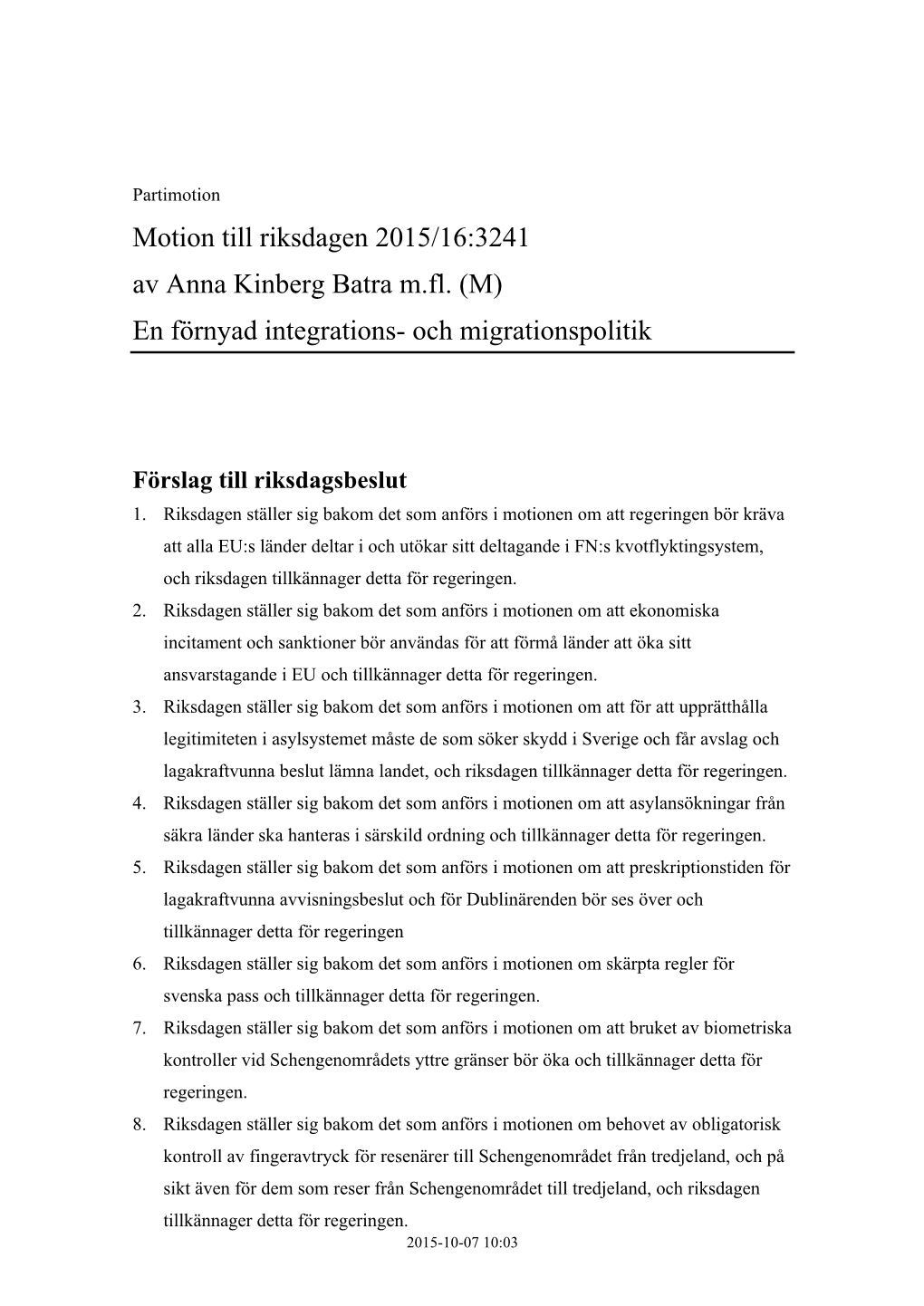 201516M027 En Förnyad Integrations Och Migrationspolitik