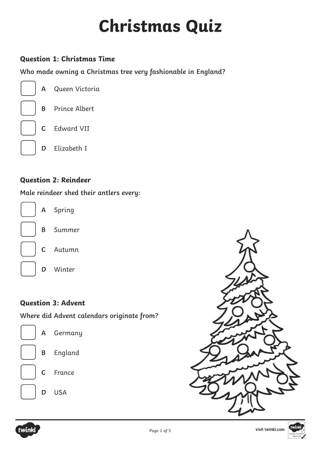 Y5 Chrsitmas Quiz