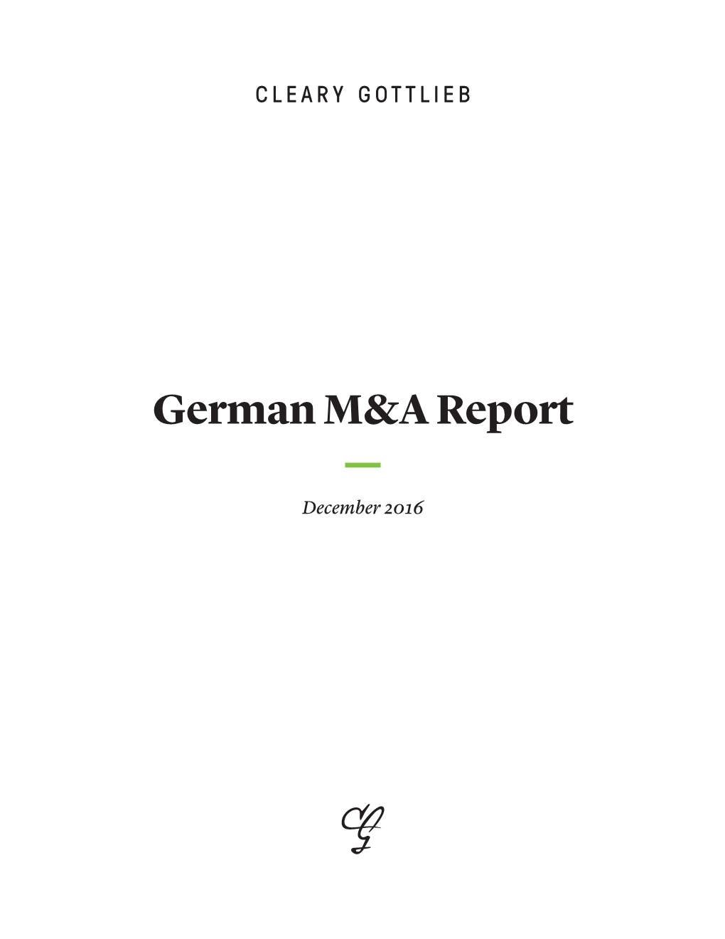 Cleary Gottlieb's German M&A Report 2016