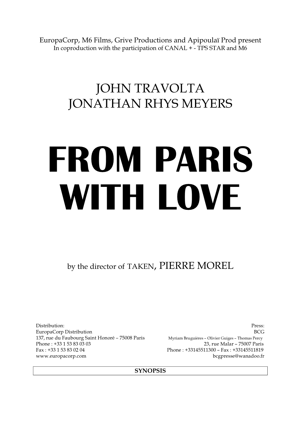 Presskit.From Paris with Love