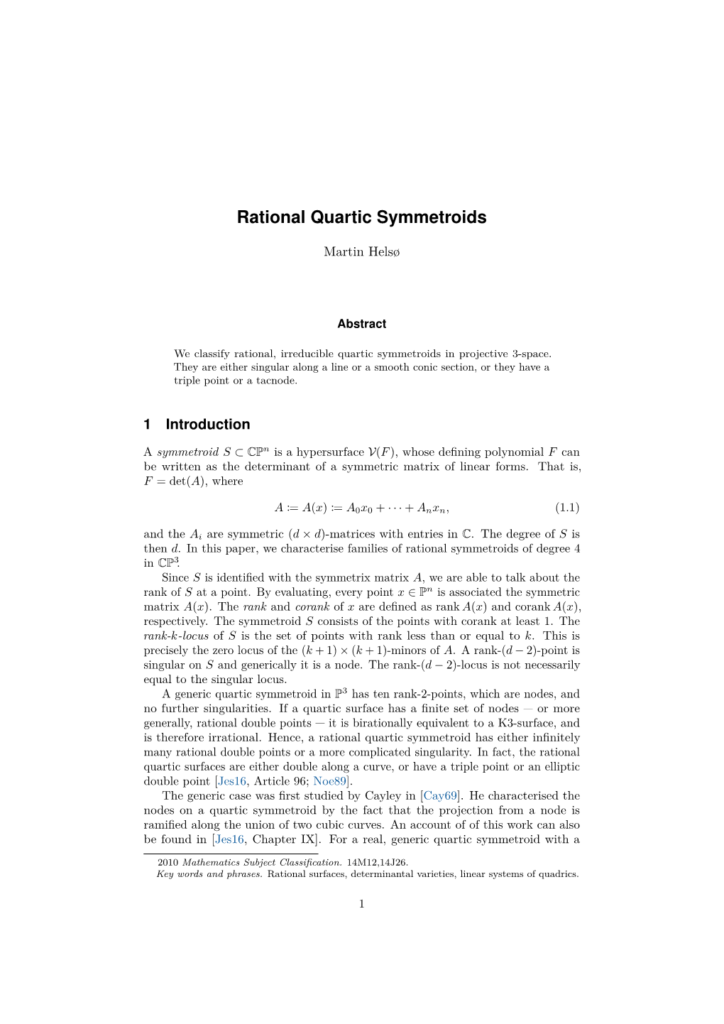 Rational Quartic Symmetroids