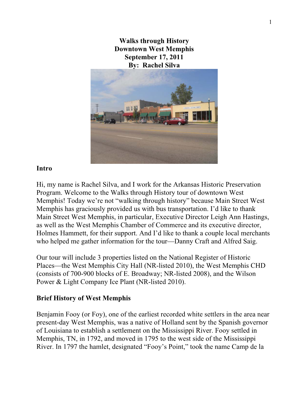 Downloadwalks Through History Downtown West Memphis