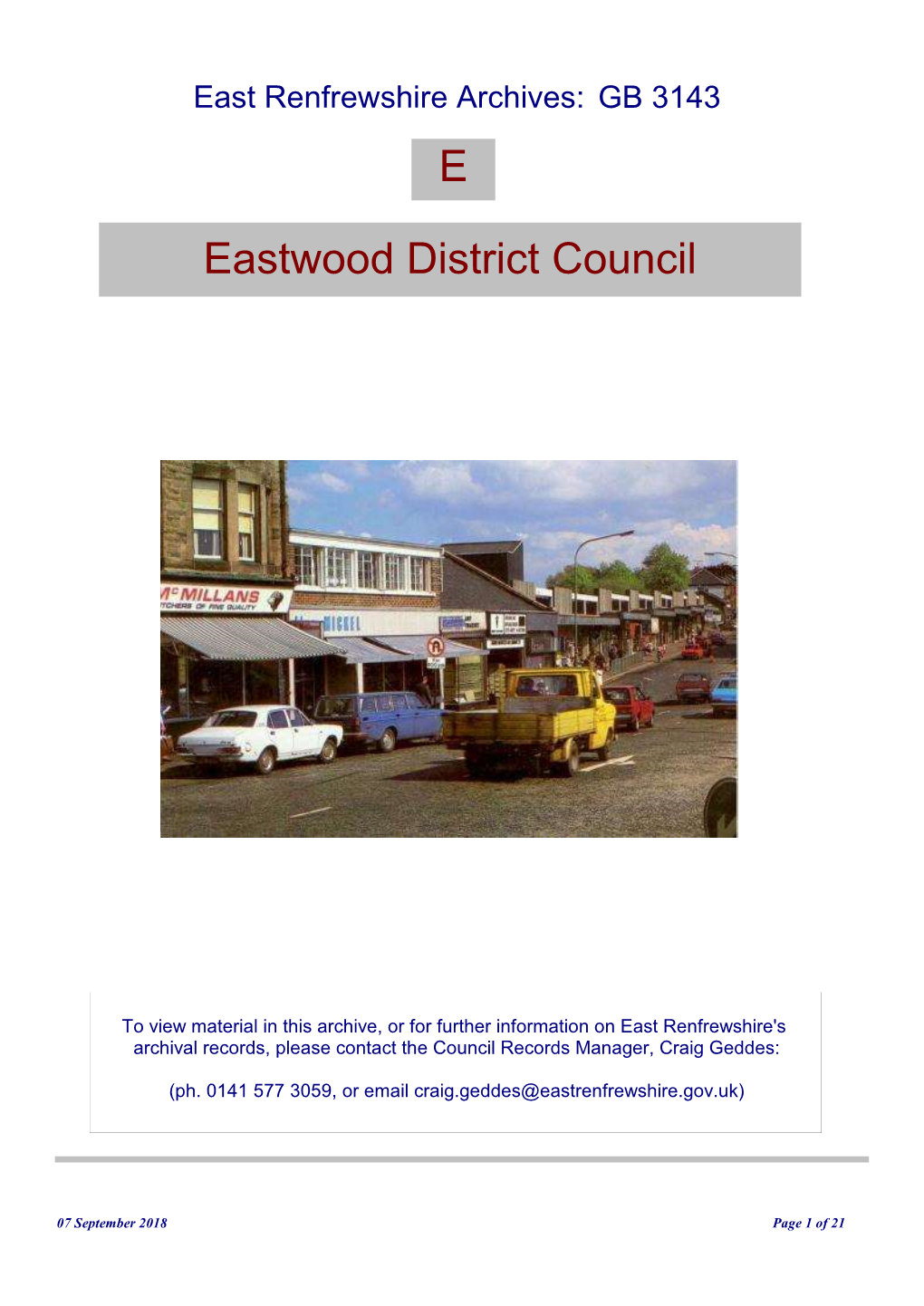 E Eastwood District Council