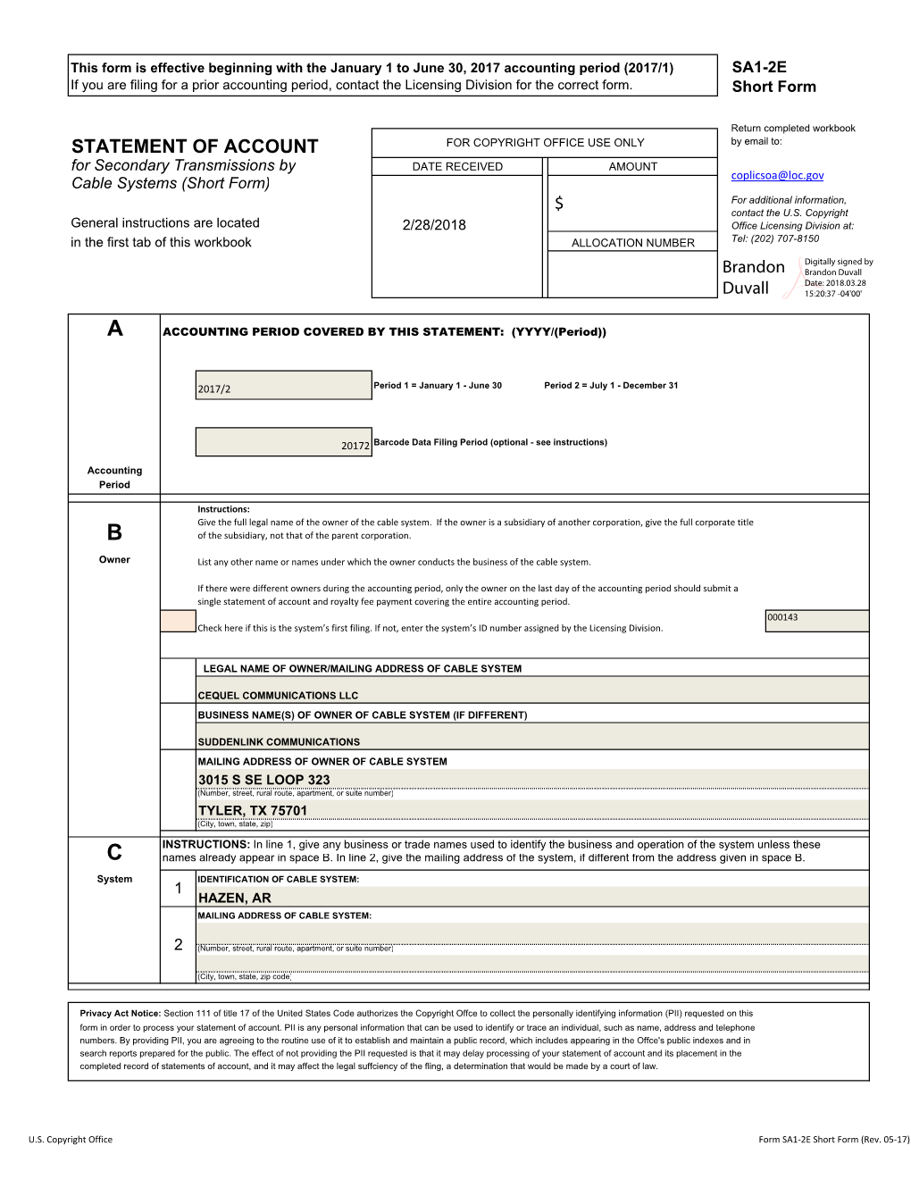 143 Check Here If This Is the System’S First Filing