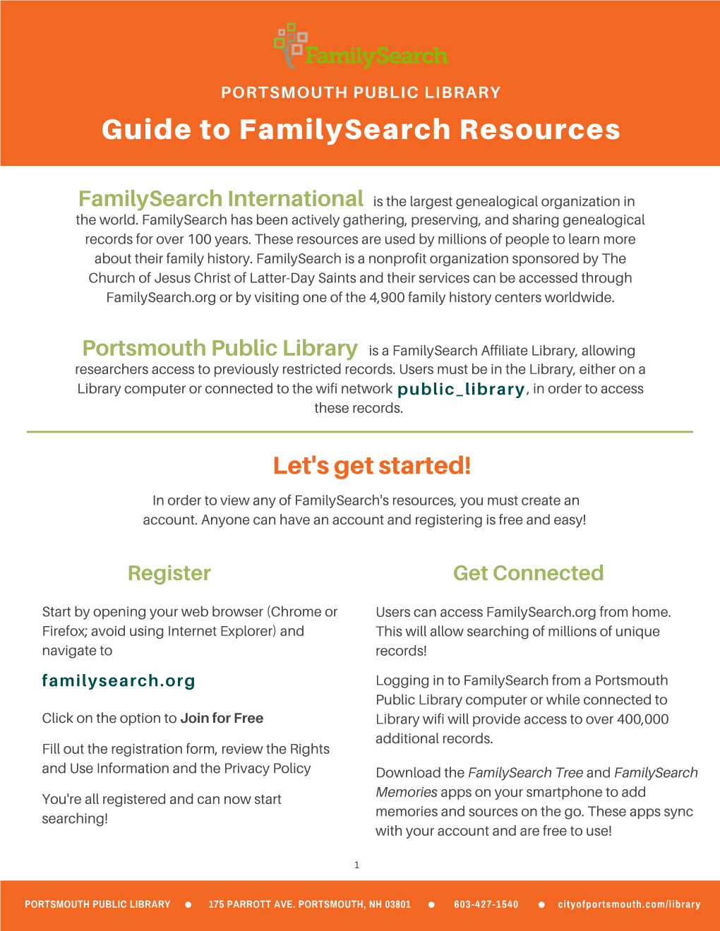 Guide to Familysearch Resources