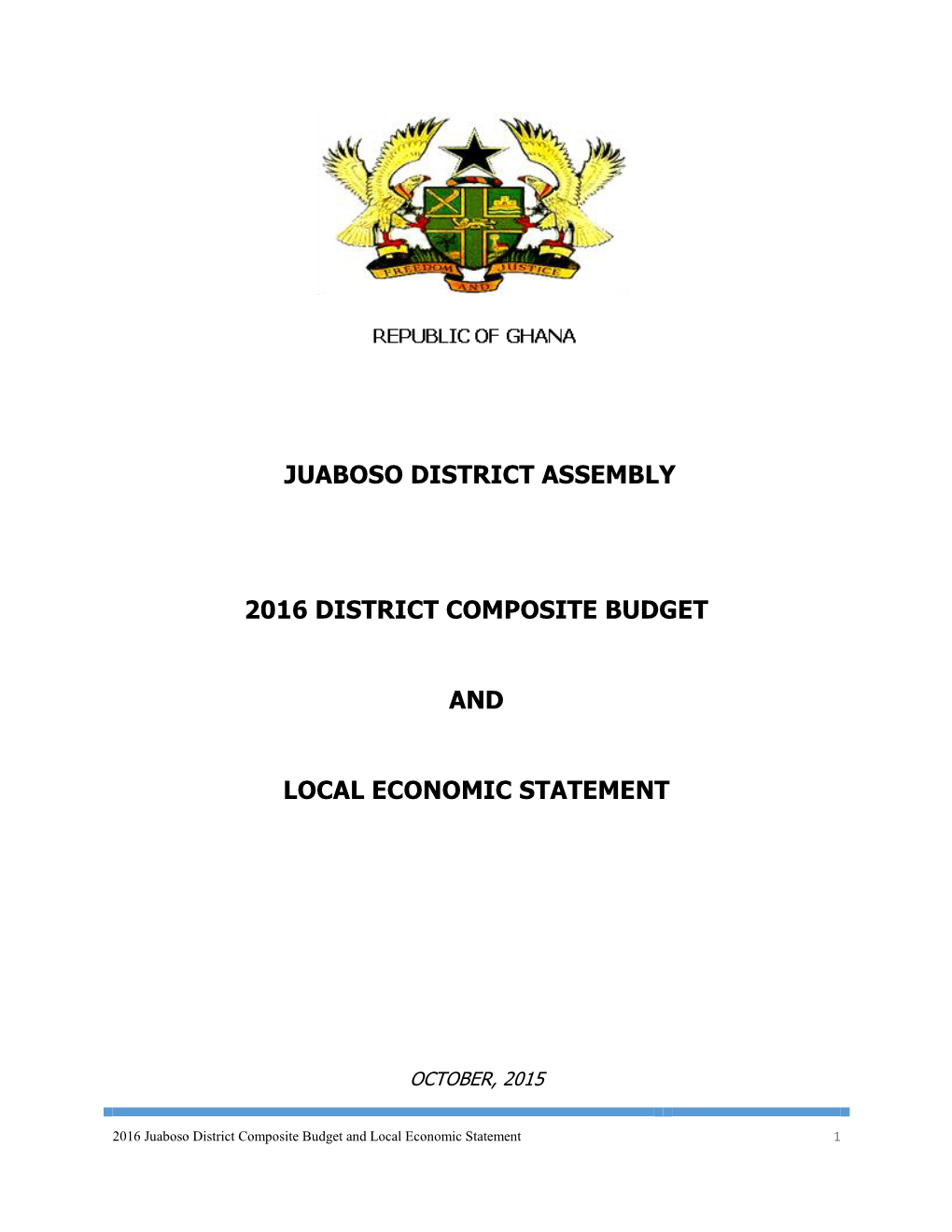 Juaboso District Assembly 2016 District Composite