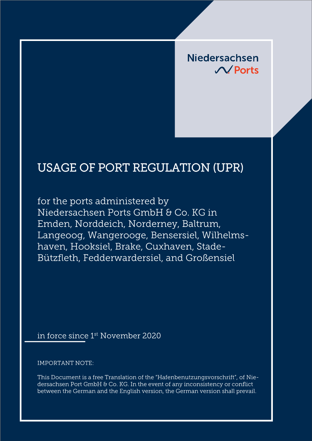 Nports Usage of Port Regulation (UPR)