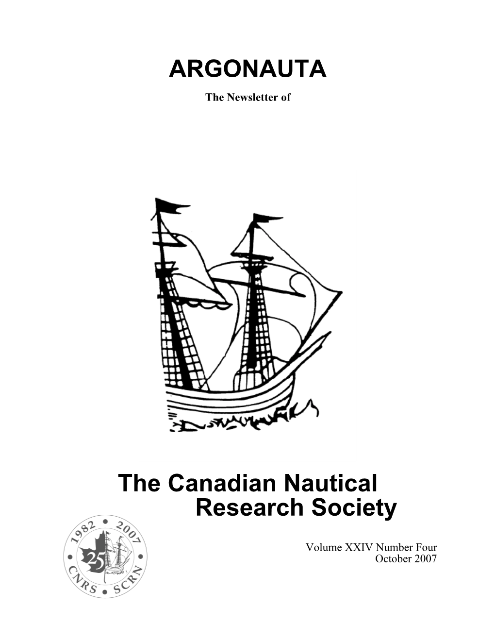 ARGONAUTA the Canadian Nautical Research Society