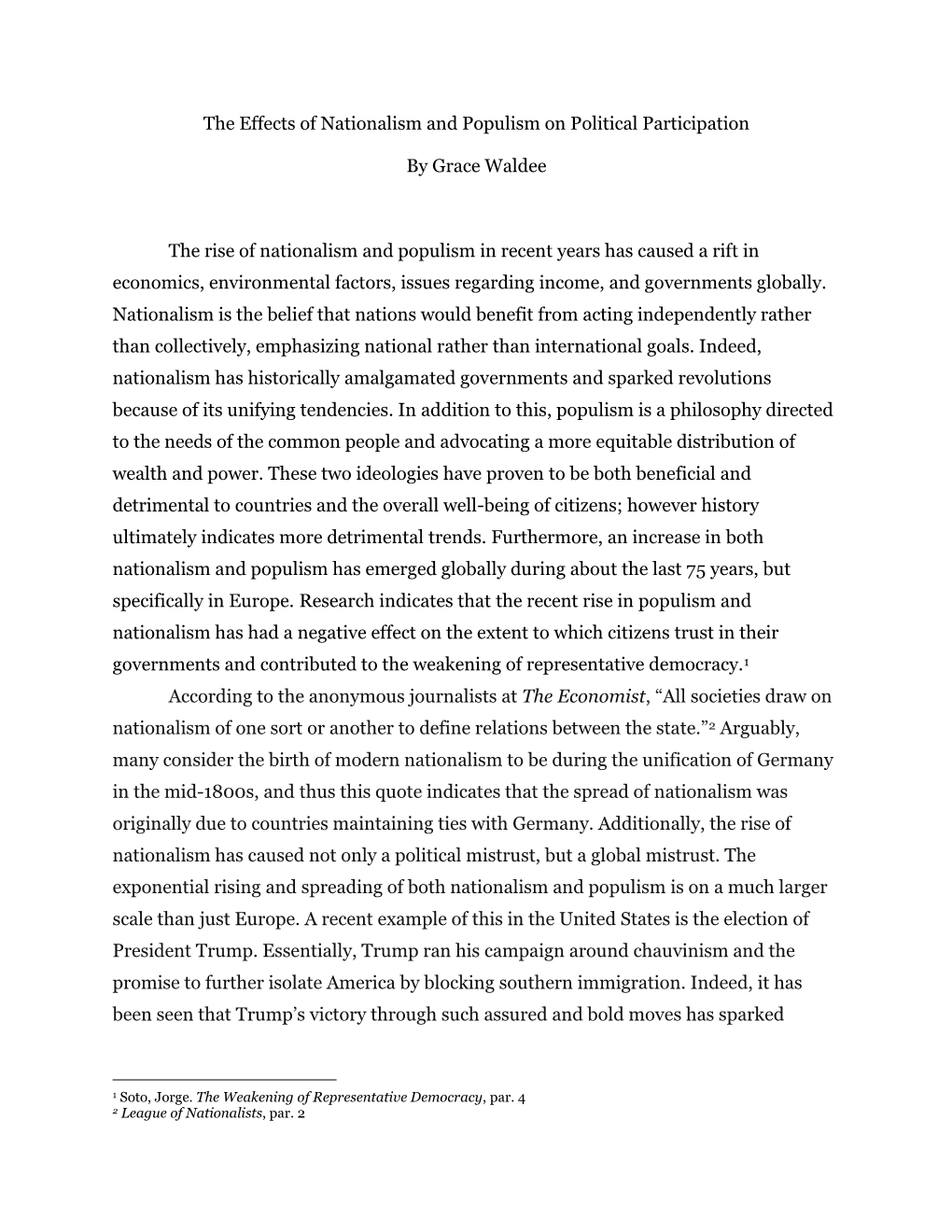 The Effects of Nationalism and Populism on Political Participation