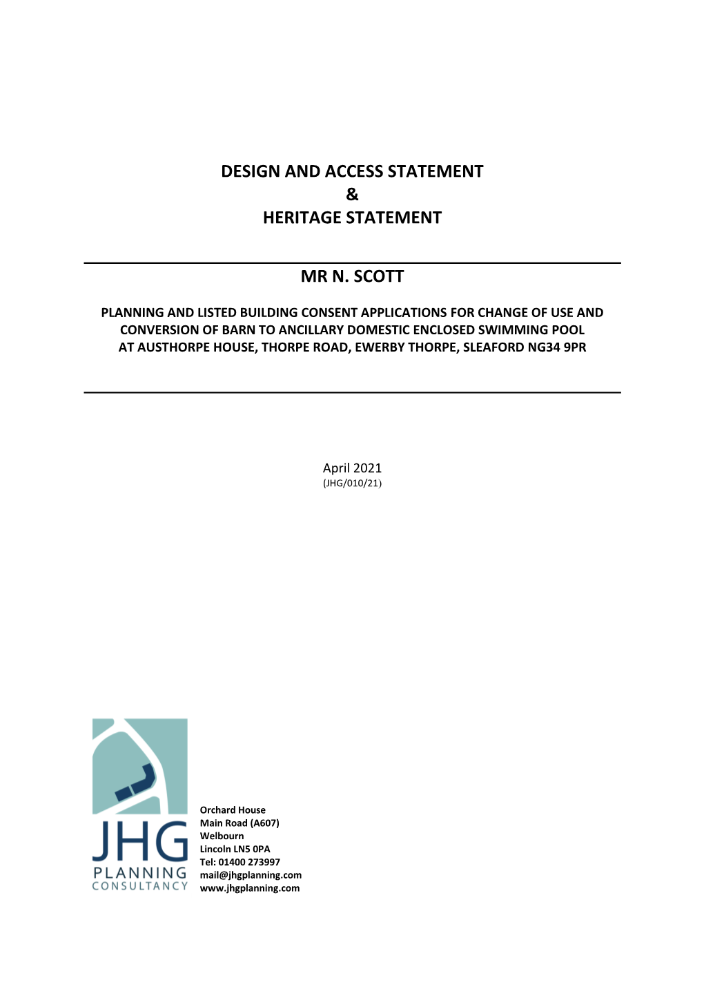 Design and Access Statement & Heritage Statement