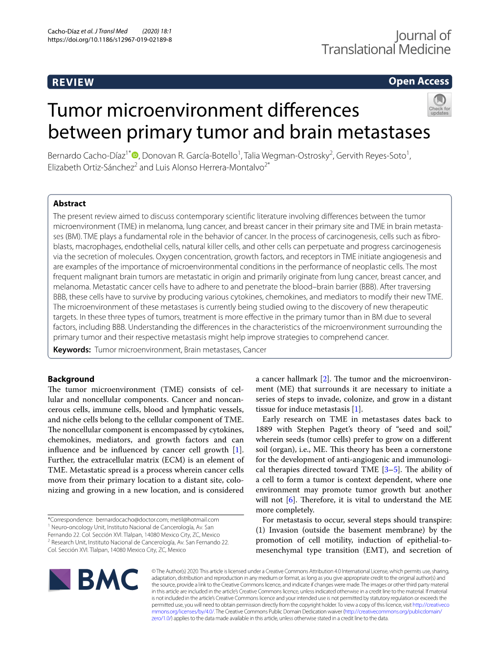 Tumor Microenvironment Differences Between Primary Tumor and Brain