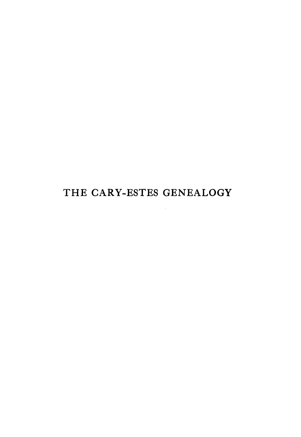 The Cary-Estes Genealogy