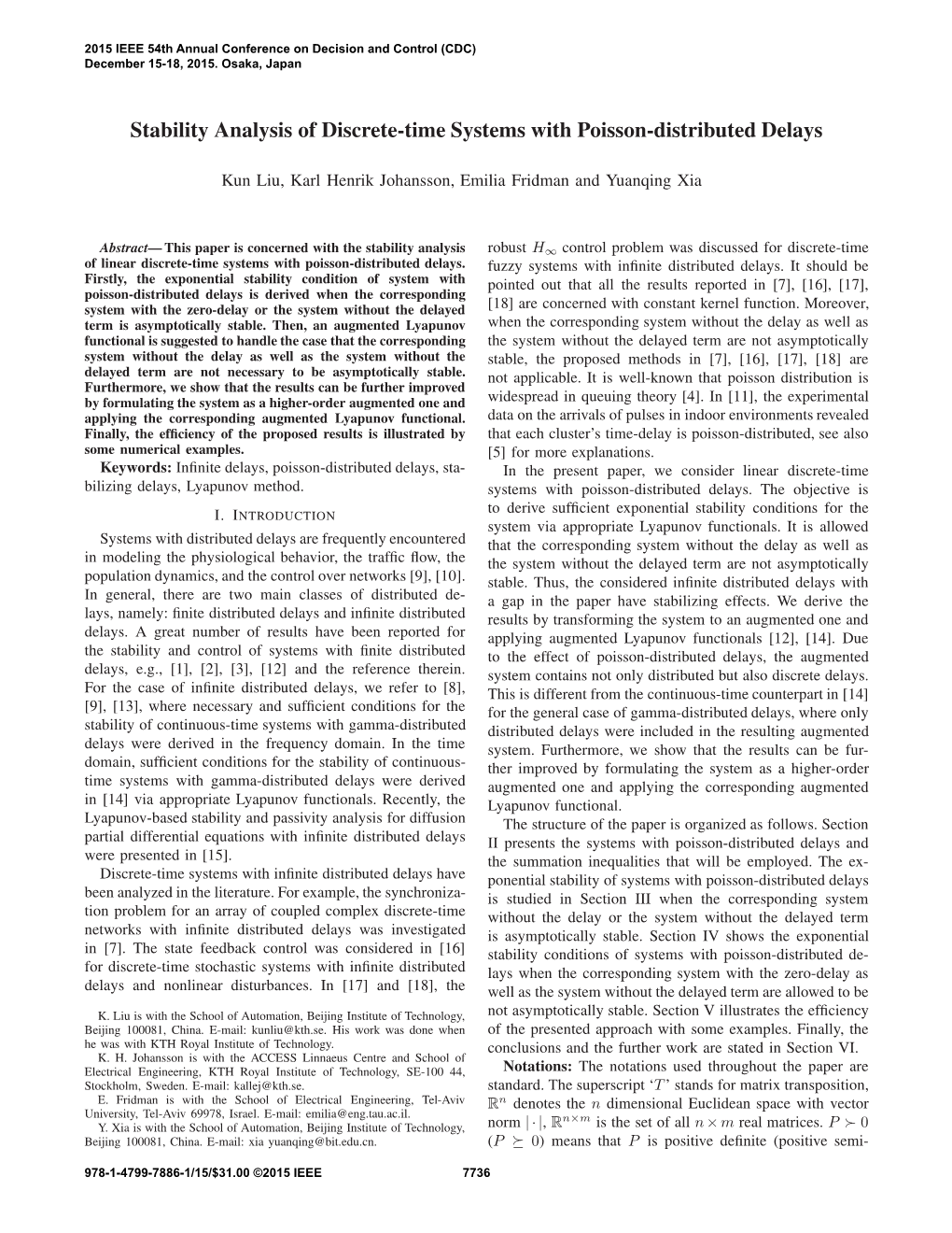 Stability Analysis of Discrete-Time Systems with Poisson-Distributed Delays