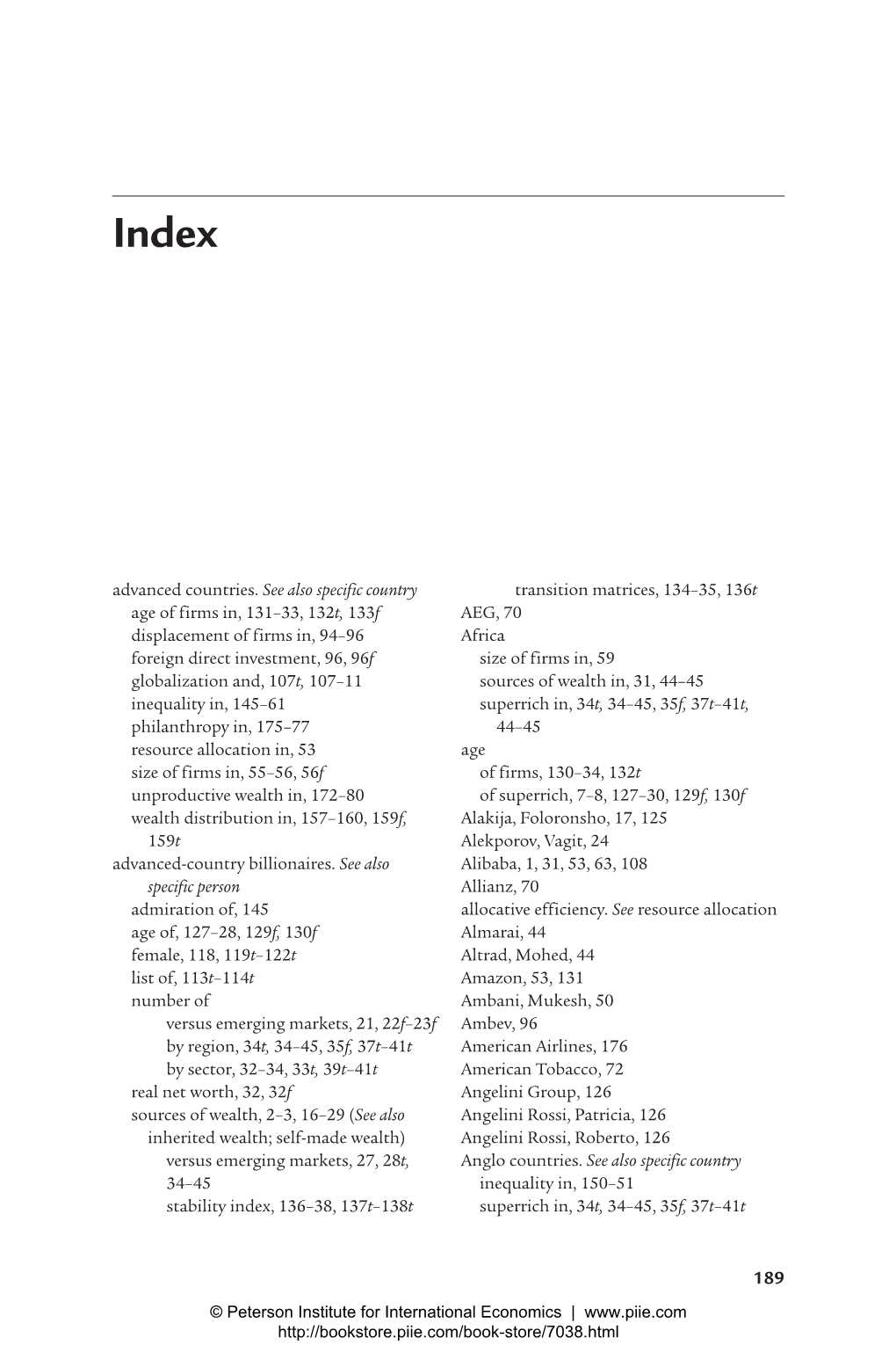 Index: Rich People Poor Countries: the Rise of Emerging-Market