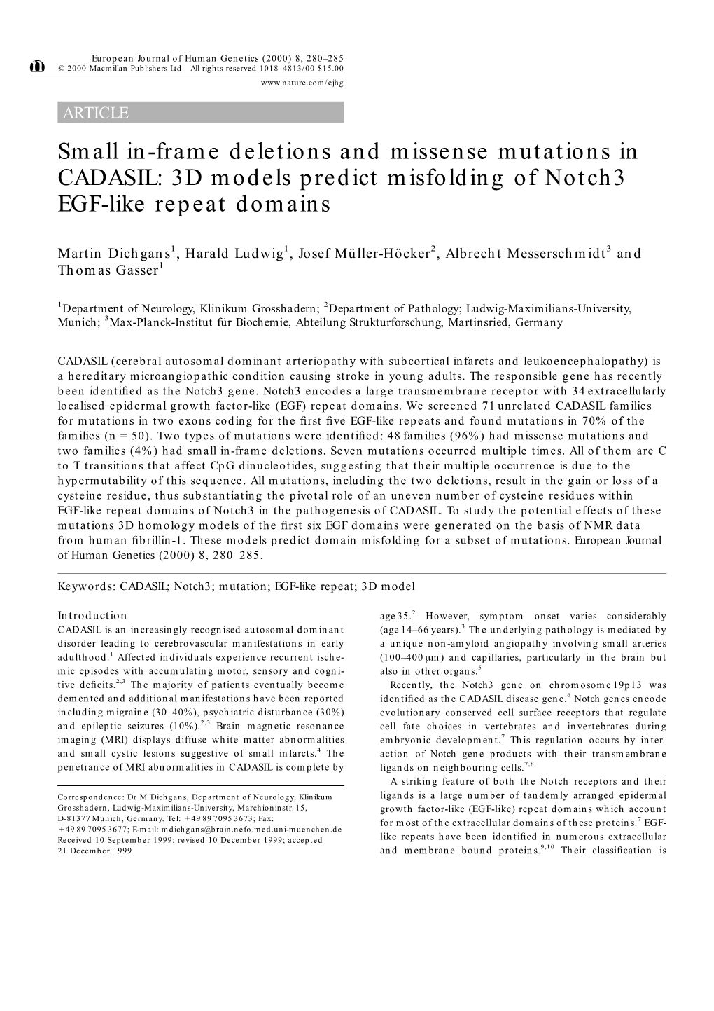 3D Models Predict Misfolding of Notch3 EGF-Like Repeat Domains