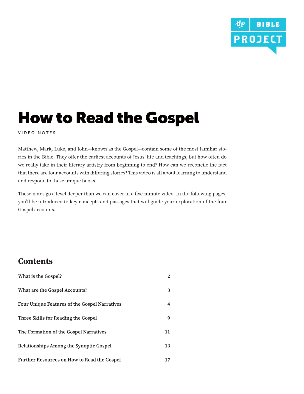 How to Read the Gospel