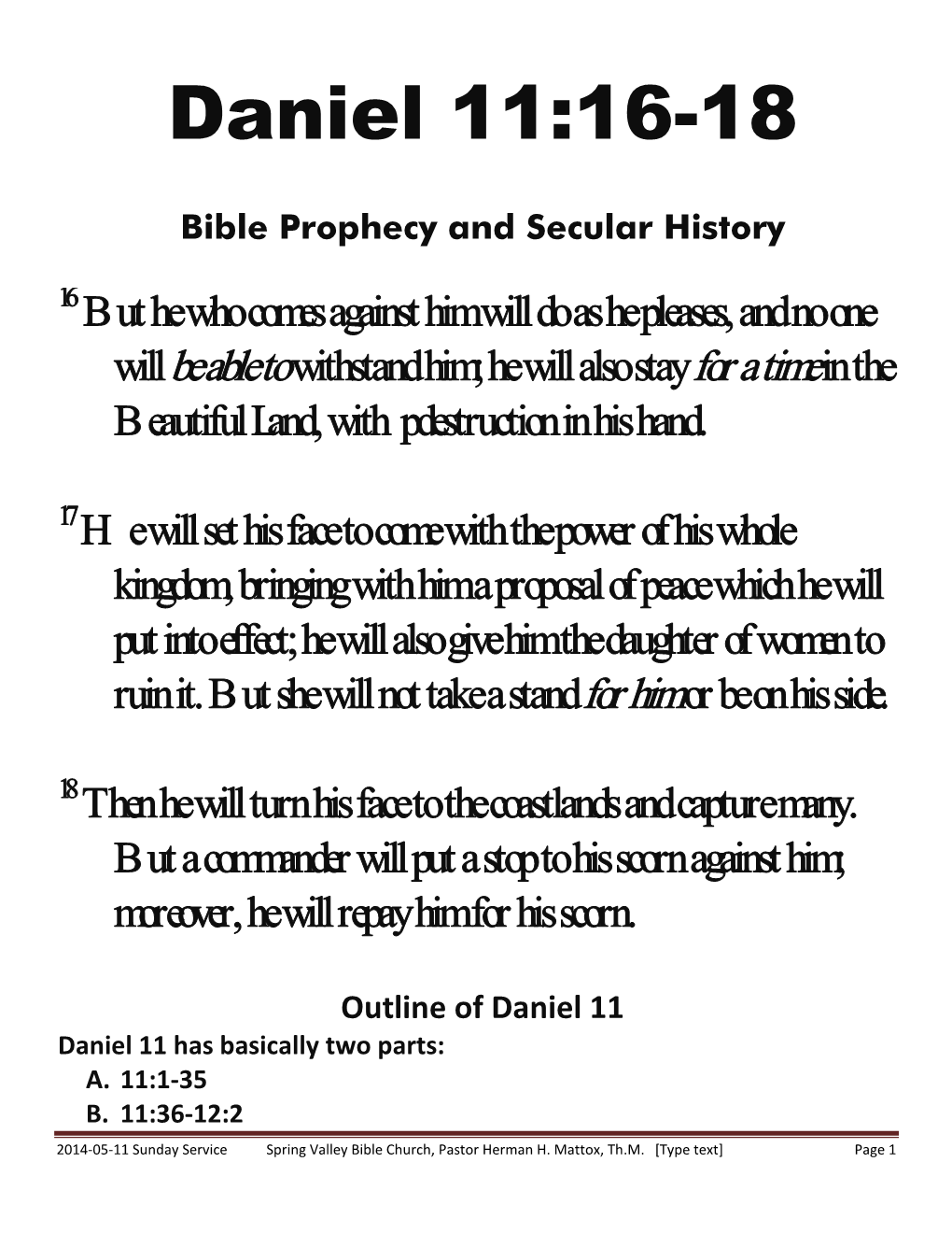Daniel 11:16-18