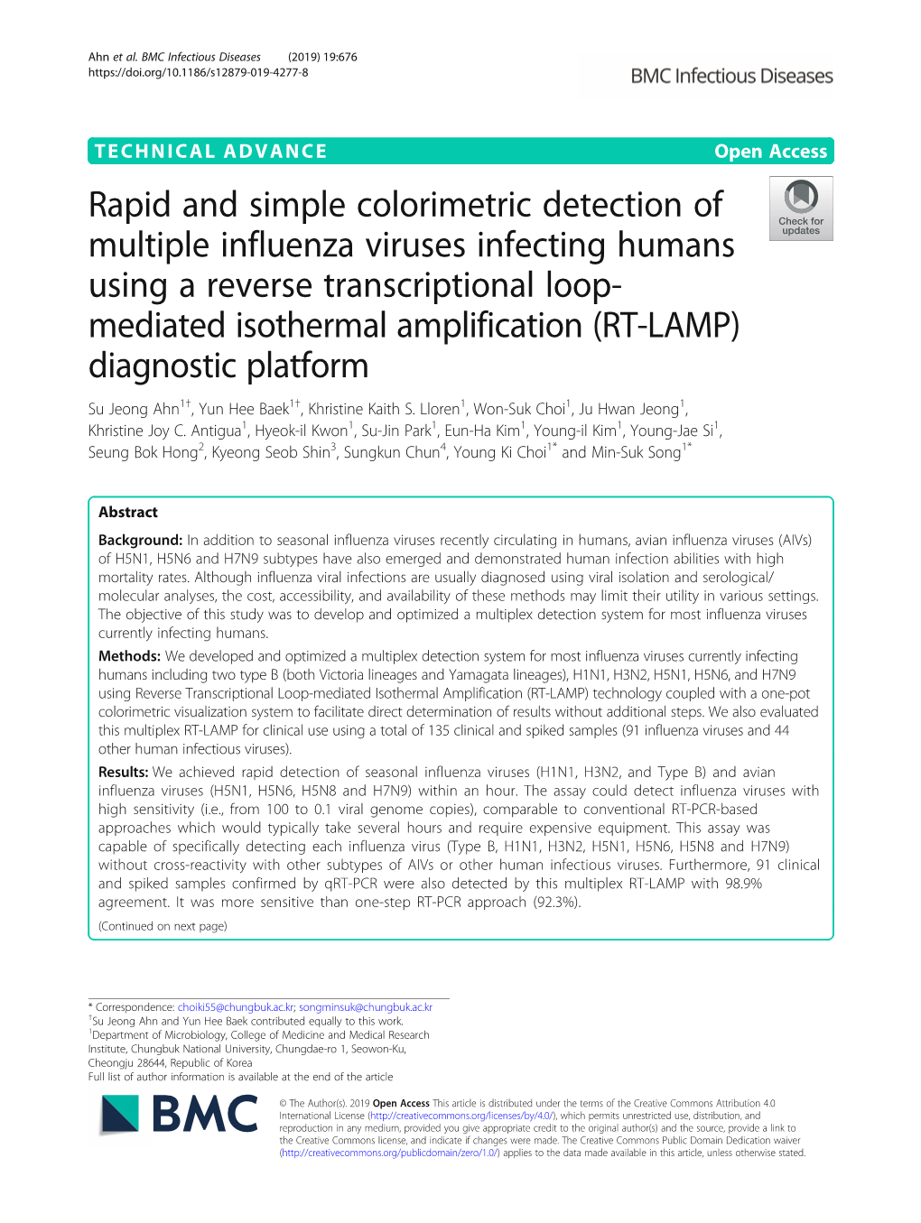 Downloaded from NCBI Influ- Simultaneously Detecting Human Influenza Viruses Enza Virus Resource Database (