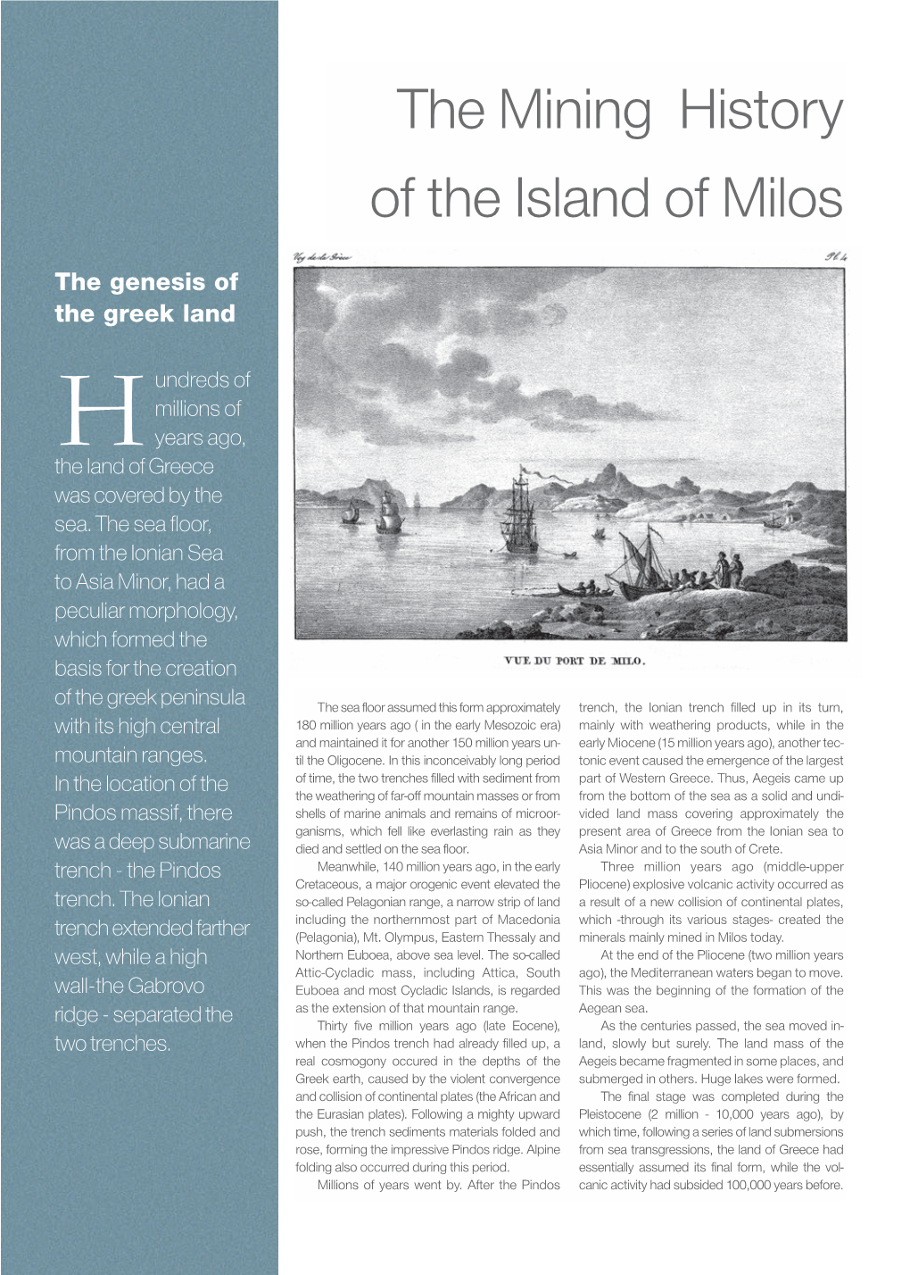 Mining History of the Island of Milos:Mining History of the Island of Milos 9/25/08 4:33 PM Page 1