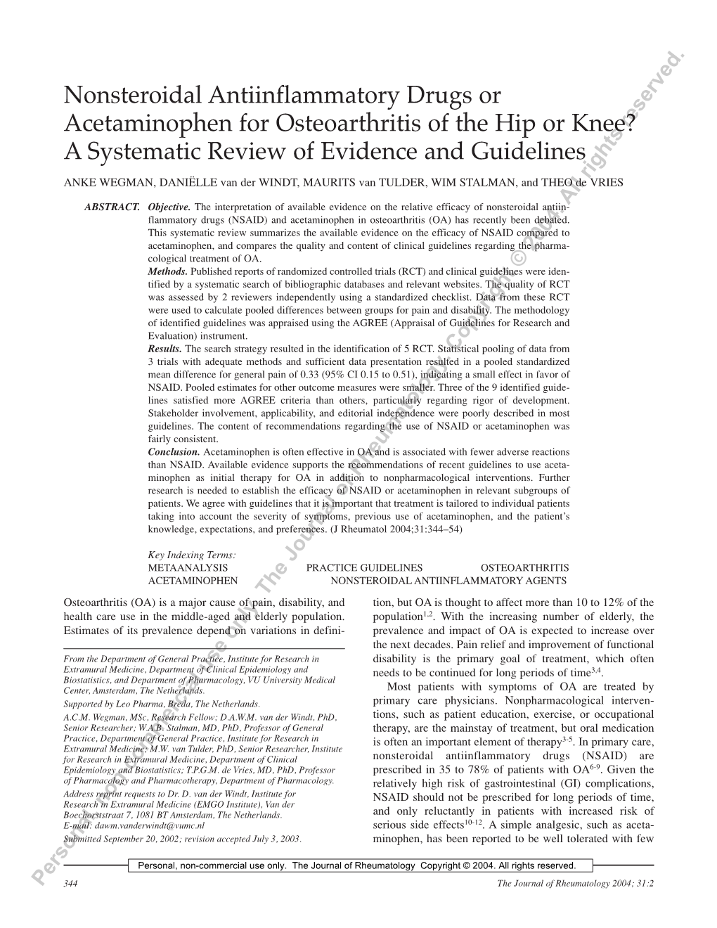 Nonsteroidal Antiinflammatory Drugs Or Acetaminophen For