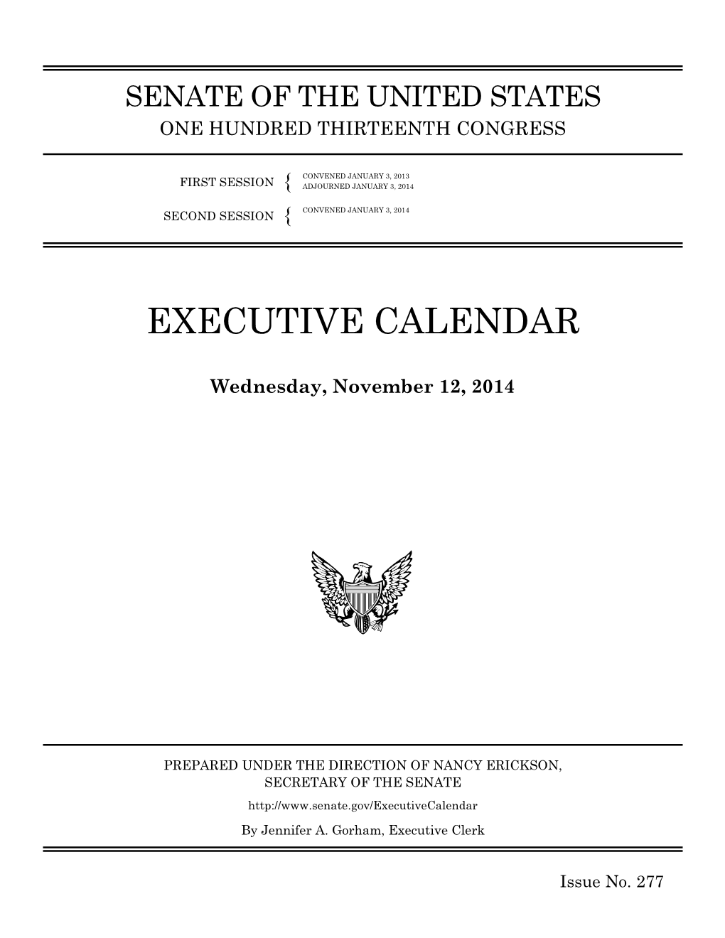 Executive Calendar