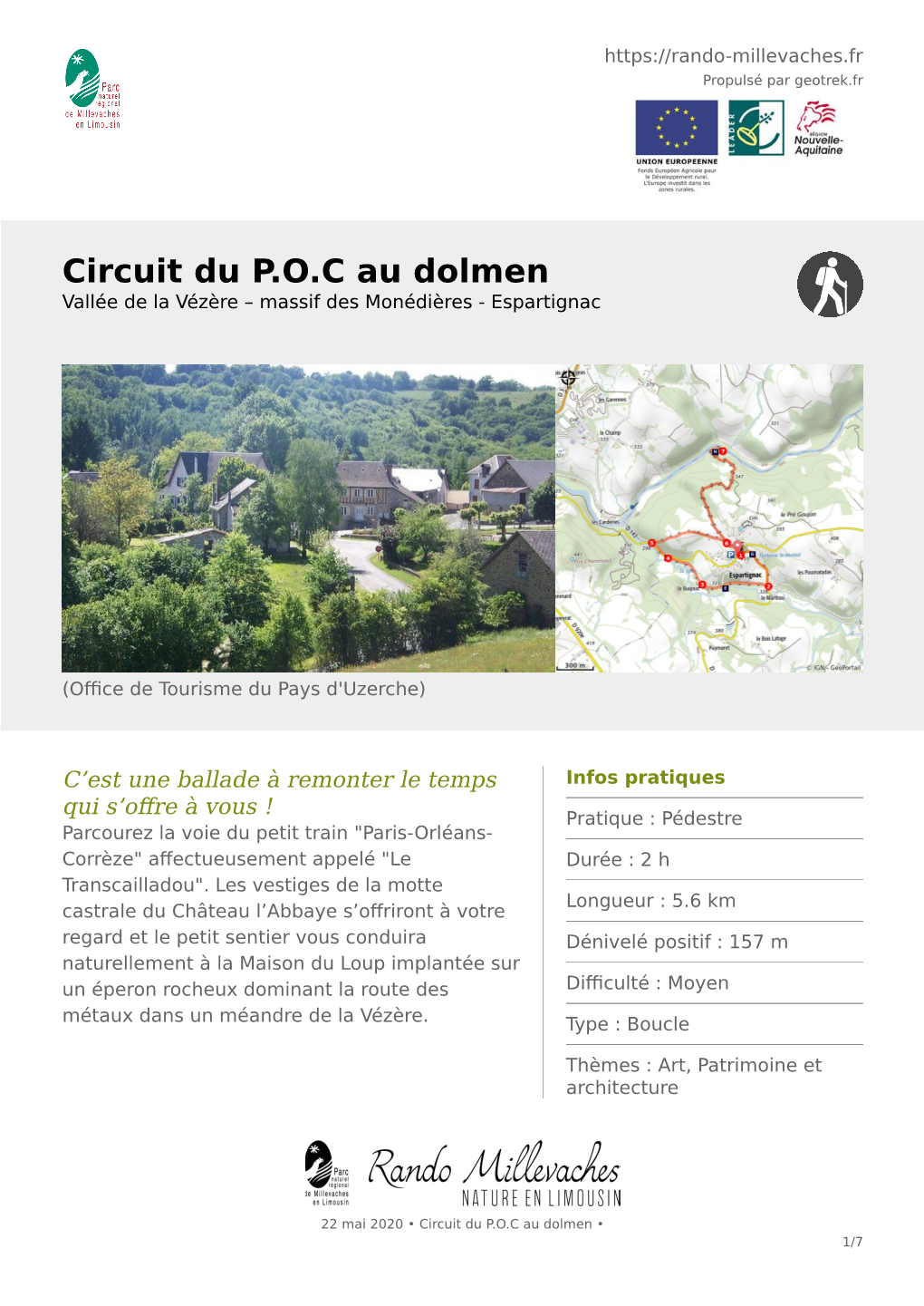Circuit Du P.O.C Au Dolmen Vallée De La Vézère – Massif Des Monédières - Espartignac