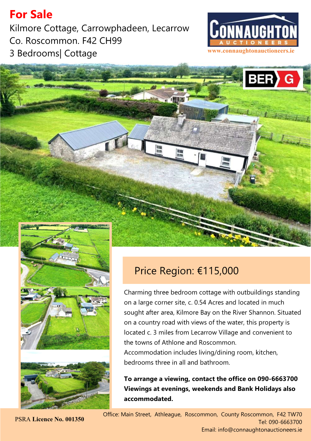 For Sale Kilmore Cottage, Carrowphadeen, Lecarrow