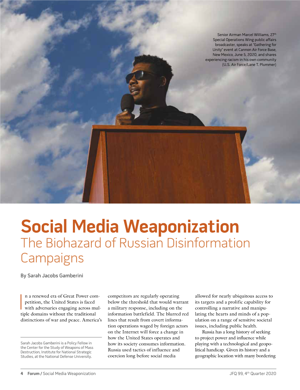 Social Media Weaponization the Biohazard of Russian Disinformation Campaigns