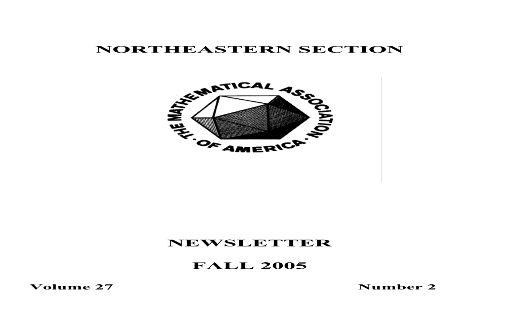 Northeastern Section Newsletter Fall 2005