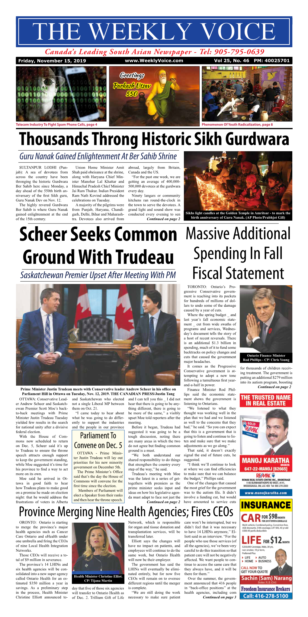 Scheer Seeks Common Ground with Trudeau