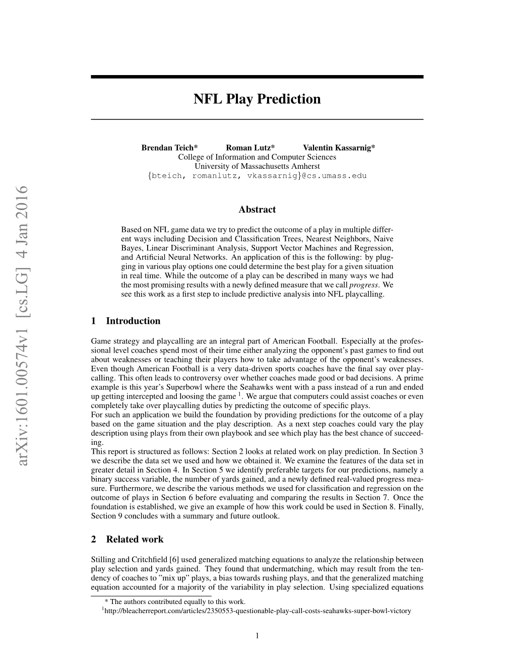 Arxiv:1601.00574V1 [Cs.LG] 4 Jan 2016 Greater Detail in Section 4