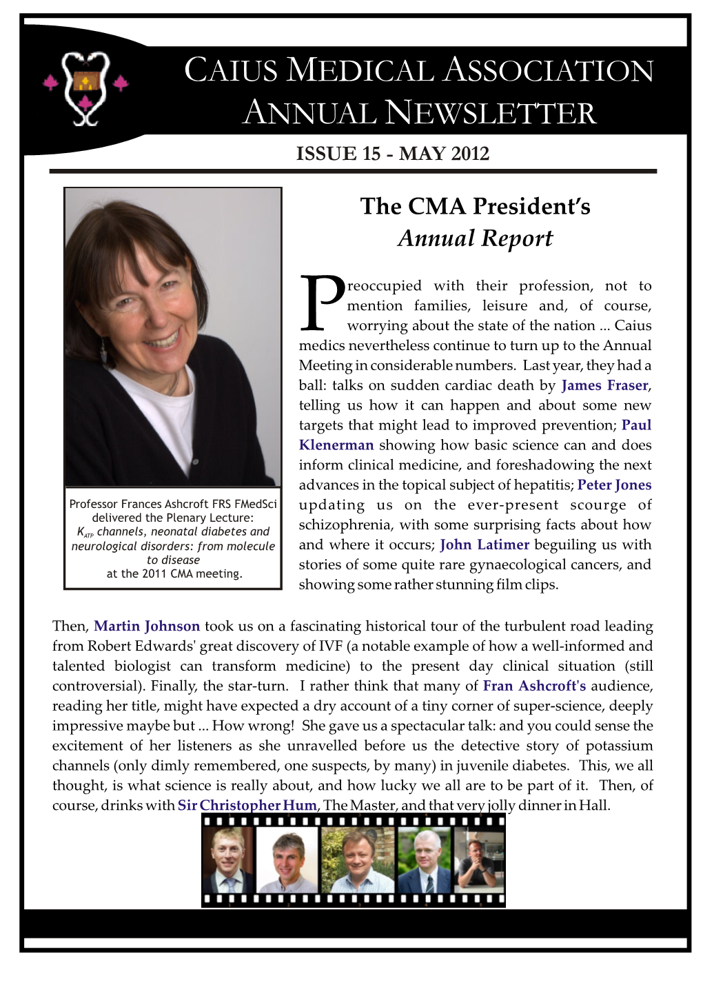 Caius Medical Association Annual Newsletter Issue 15 - May 2012