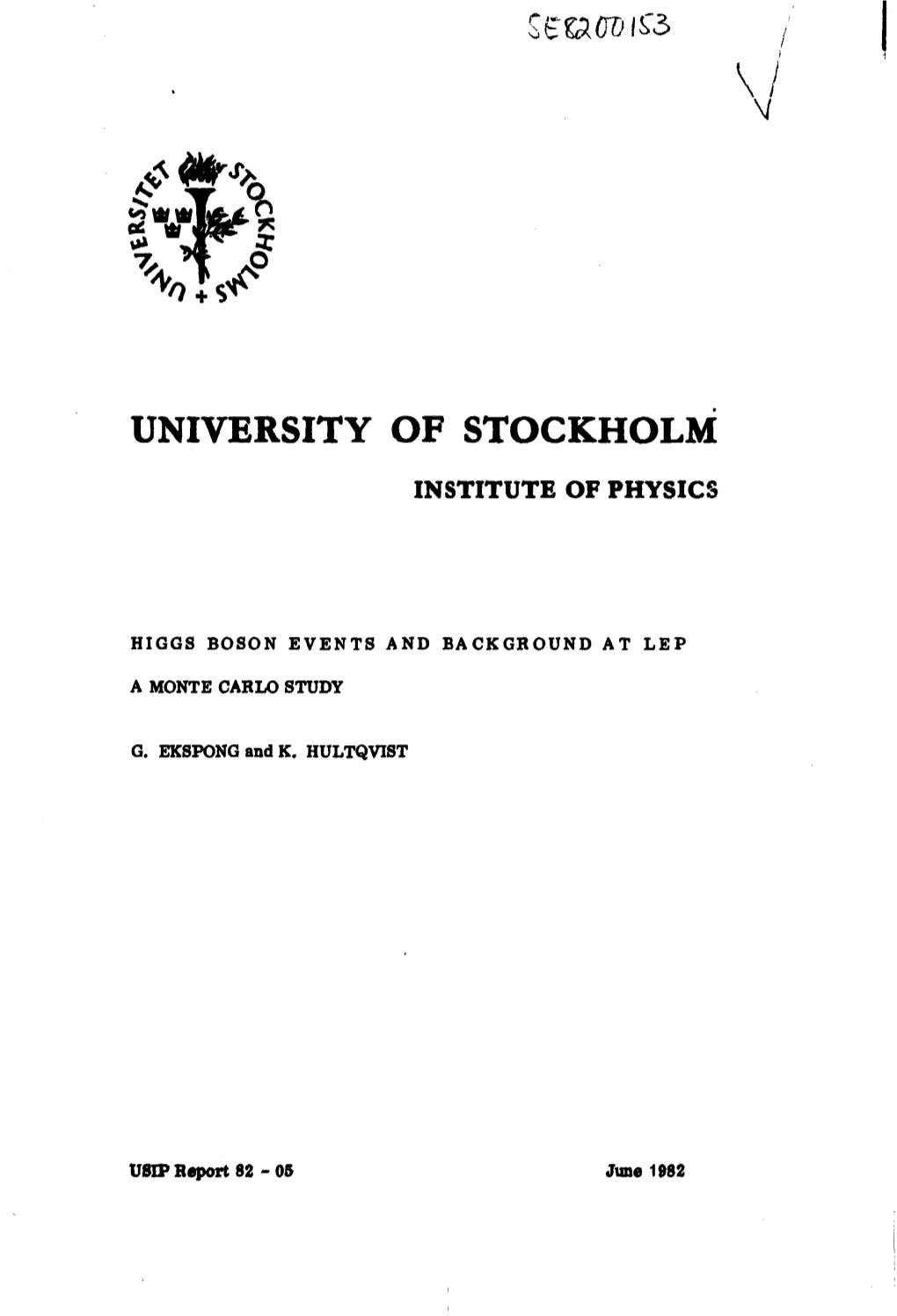 University of Stockholm Institute of Physics