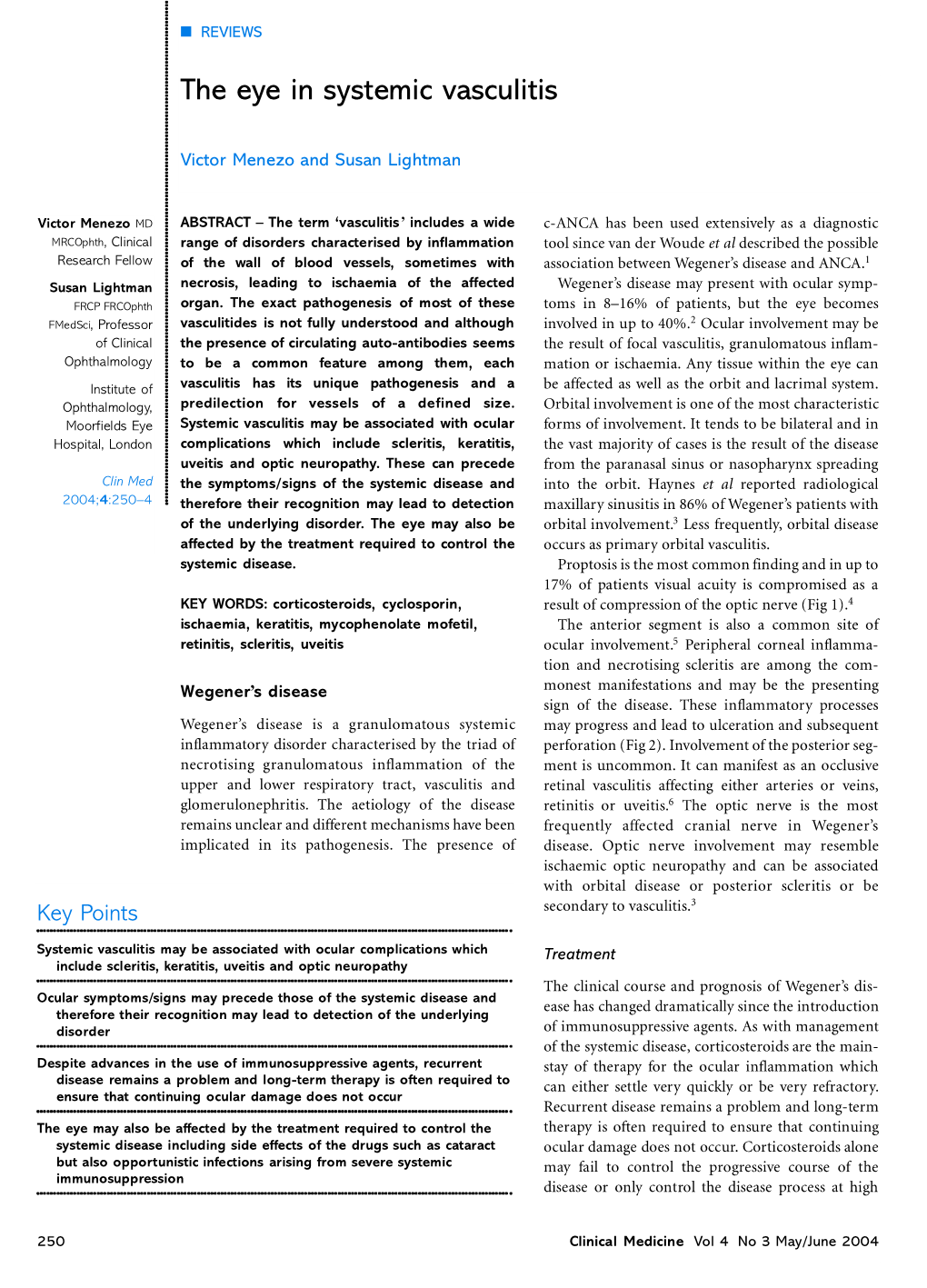 The Eye in Systemic Vasculitis