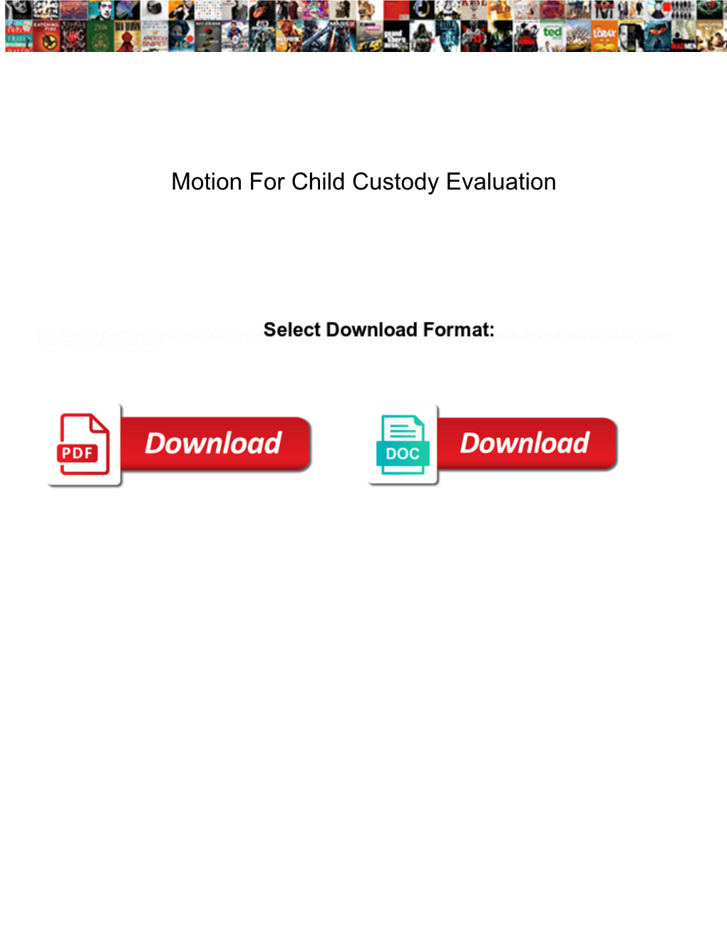 Motion for Child Custody Evaluation